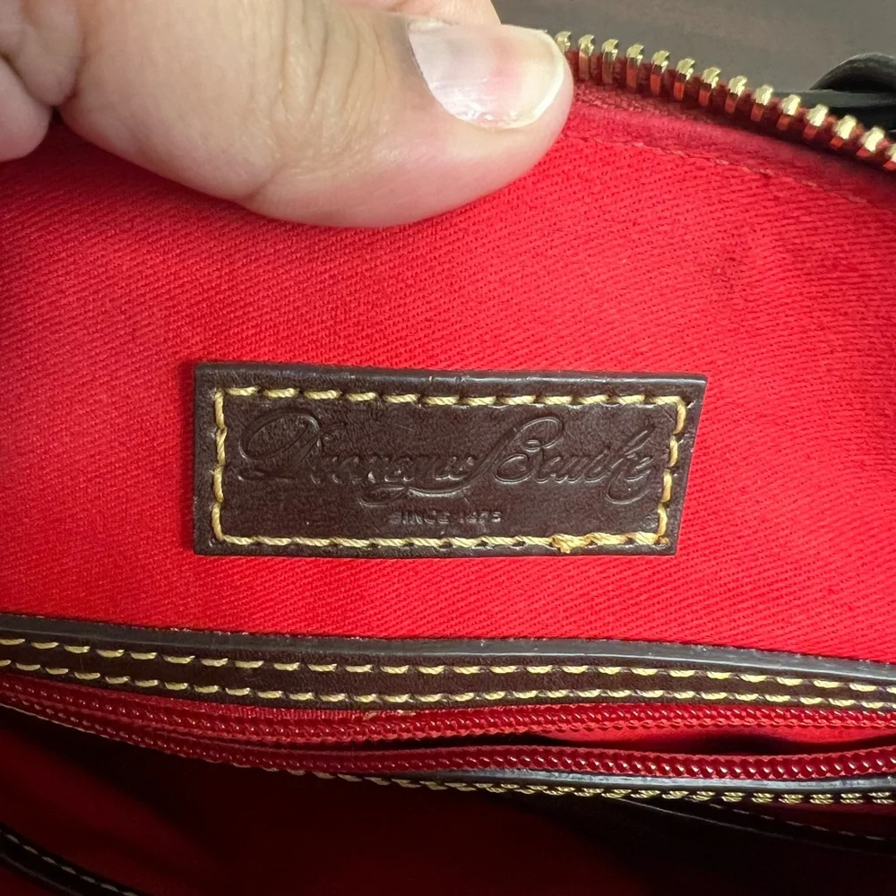 Dooney & Bourke Gray and Brown Leather Tote Bag - Picture 5 of 9